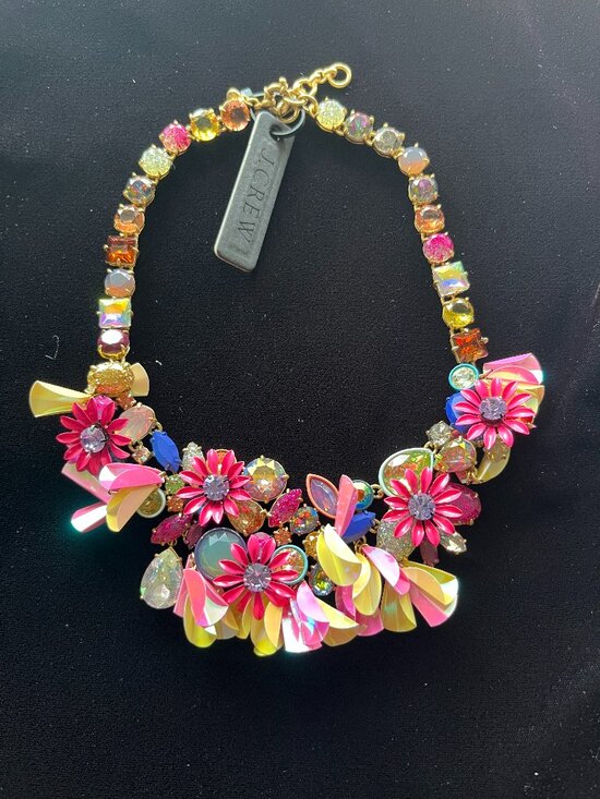 J. Crew Jewelry - JCrew Multicolor Floral Brulee Necklace